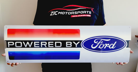 POWERED BY FORD STEEL WALL ART SIGN