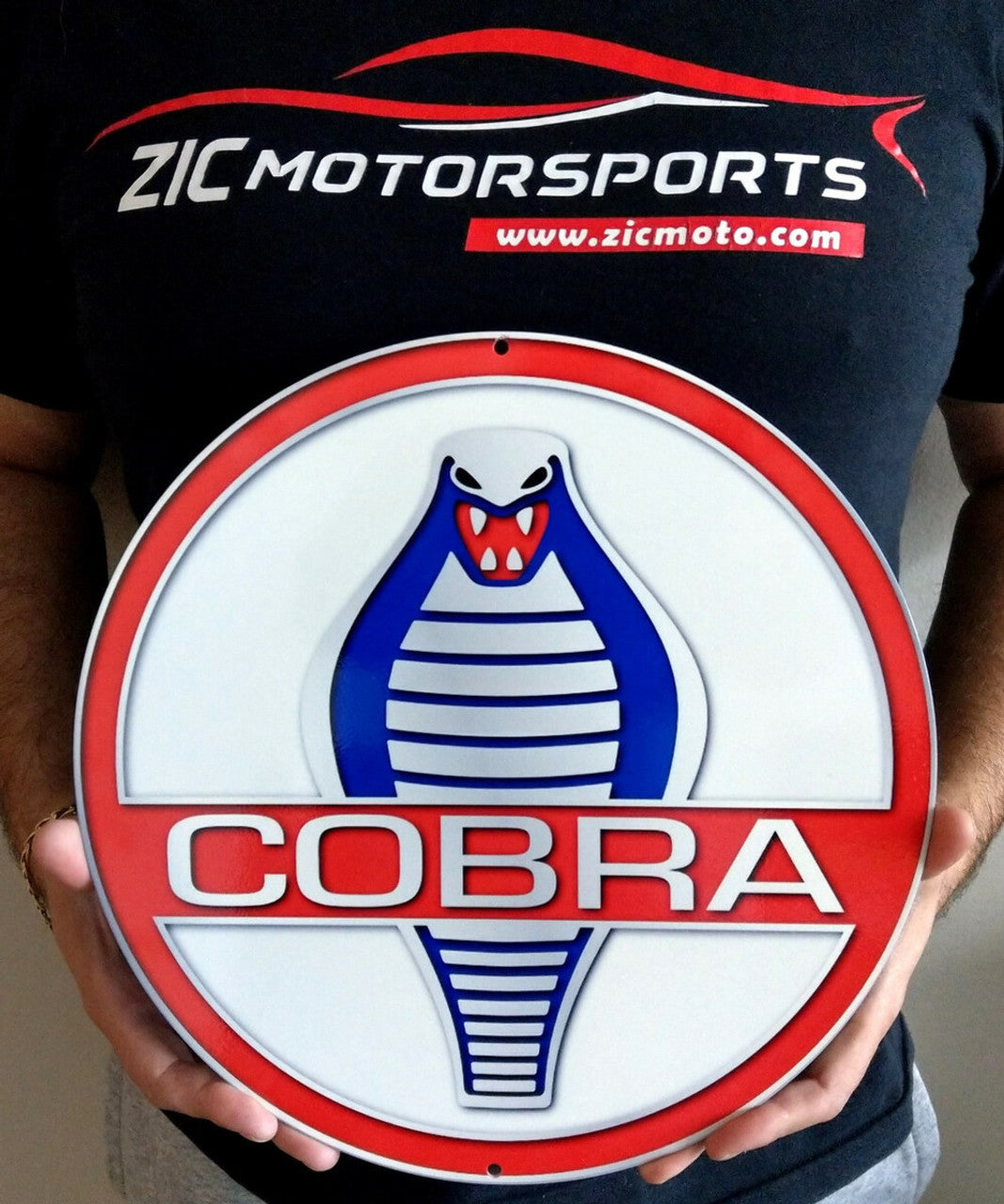 Cobra Snake Round Steel Sign