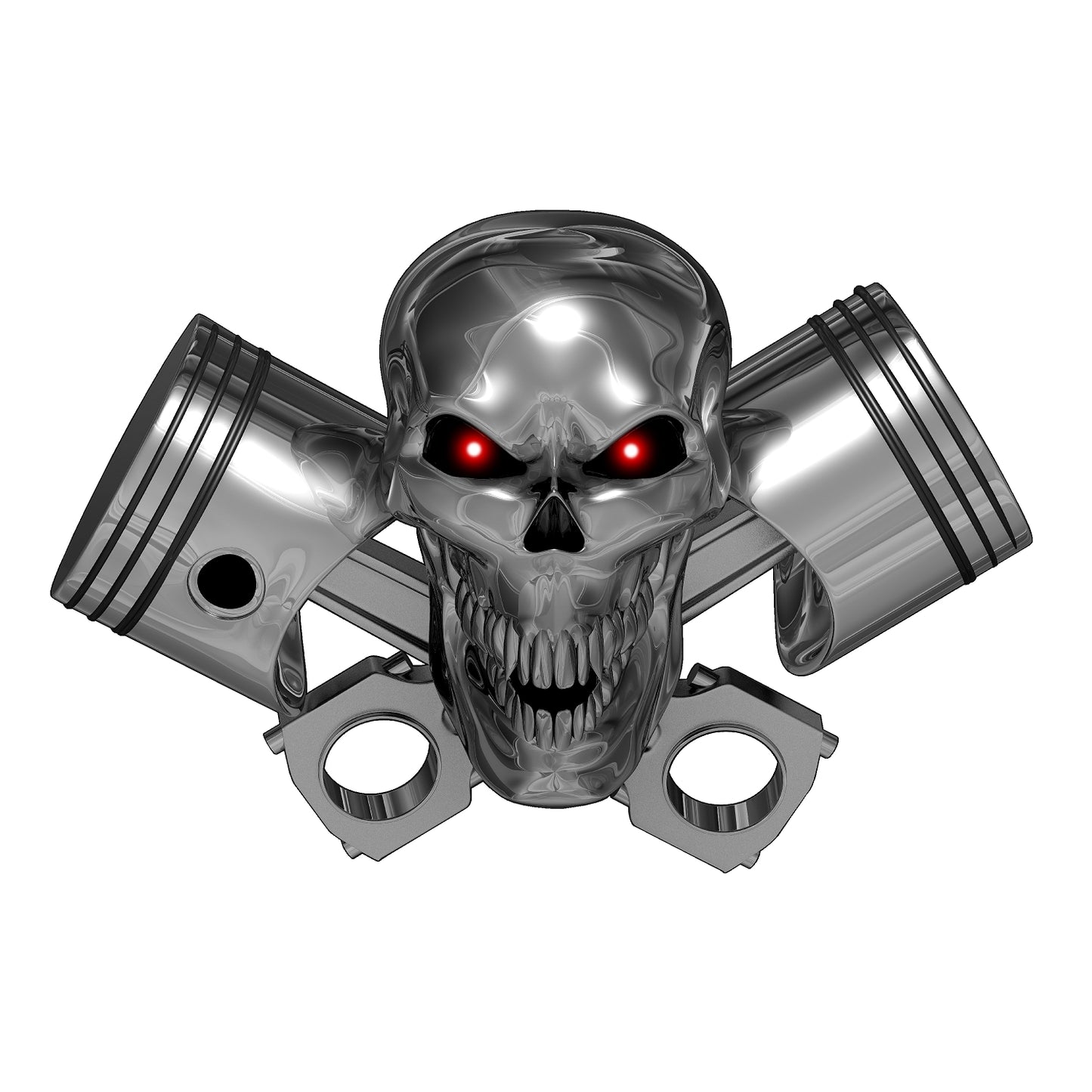 STEEL PISTON SKULL MAGNET