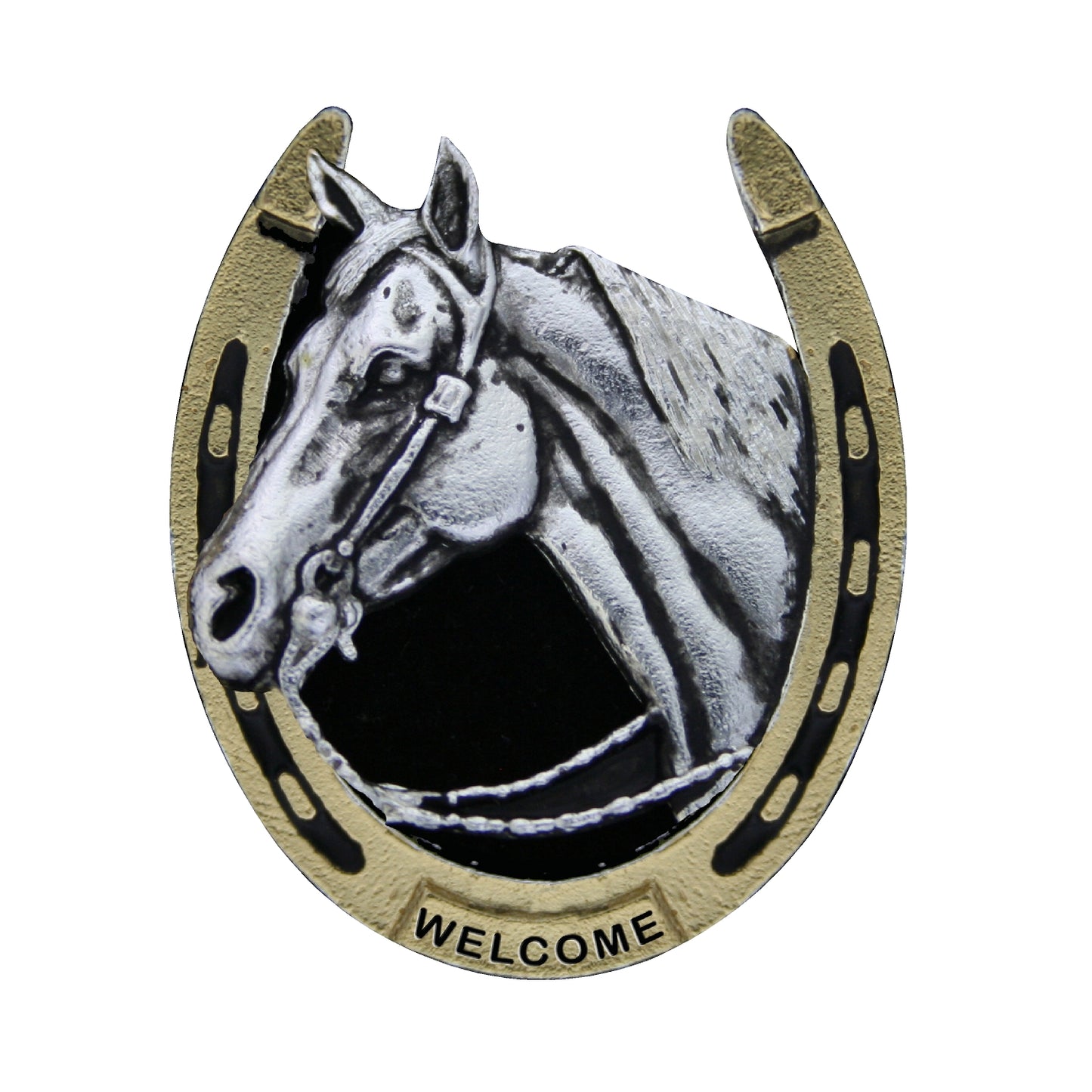 STEEL HORSESHOE WITH HORSE MAGNET